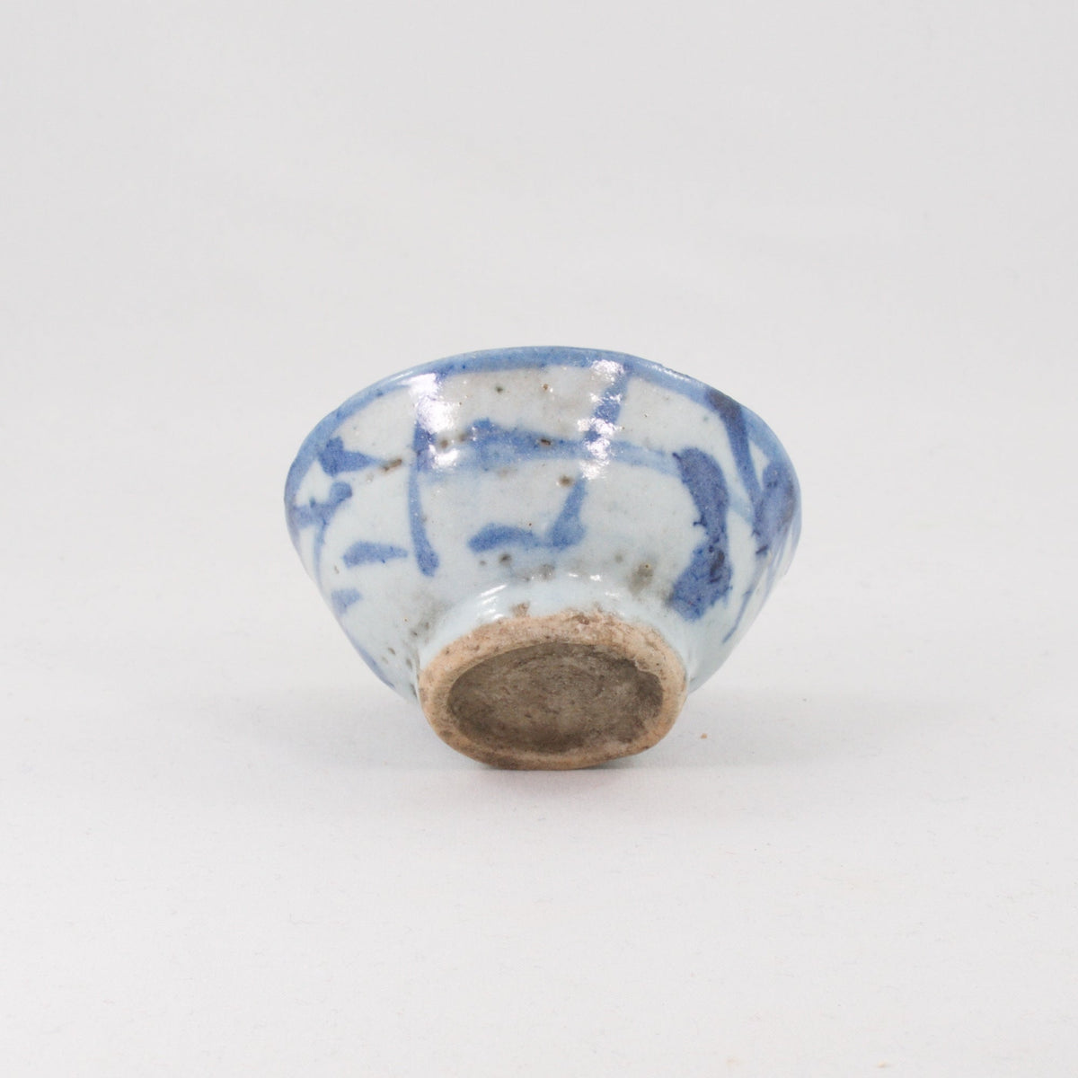 Antique Porcelain Blue And White Grass Pattern Tea Cup
