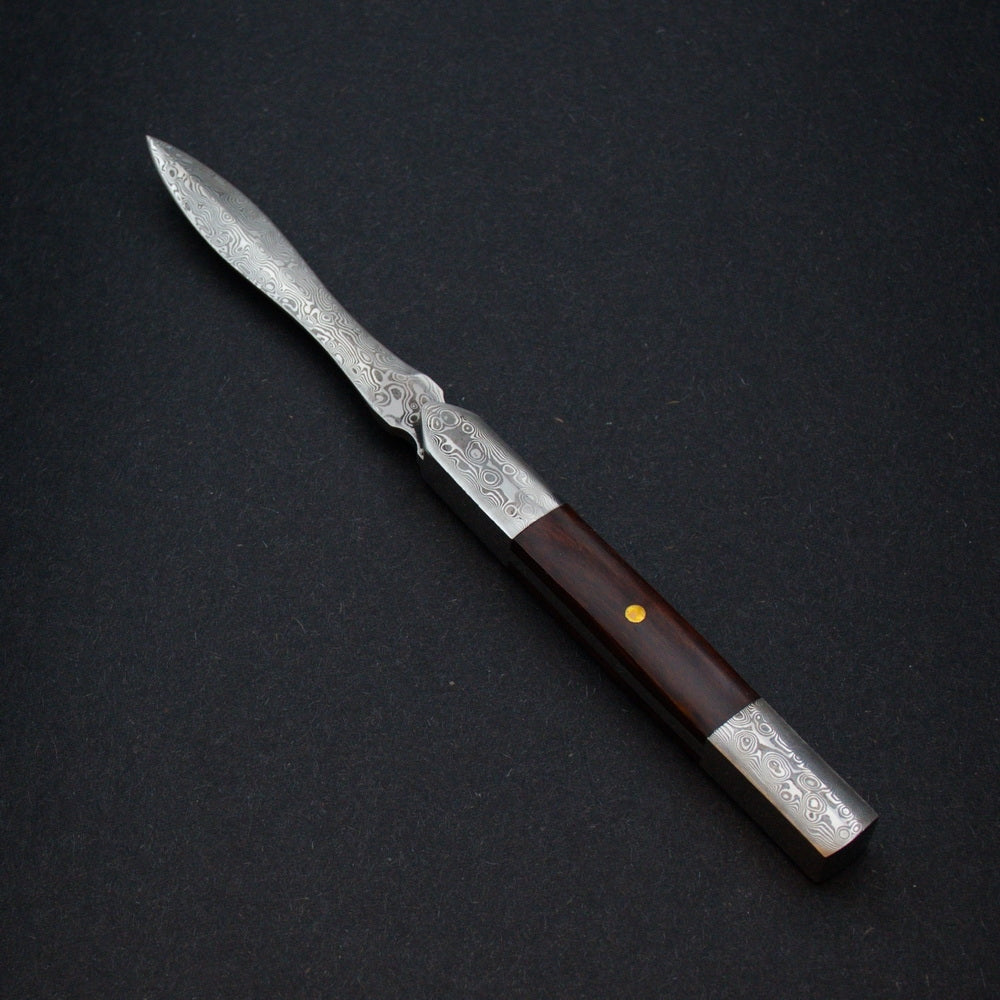 Damascene Style Stainless Steal Hard Wood Puerh Prying Knife
