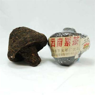 Pu-Erh Tibetan Flame Mushroom, Xiaguan Tea Factory 1990s, (Ripe/Shou)
