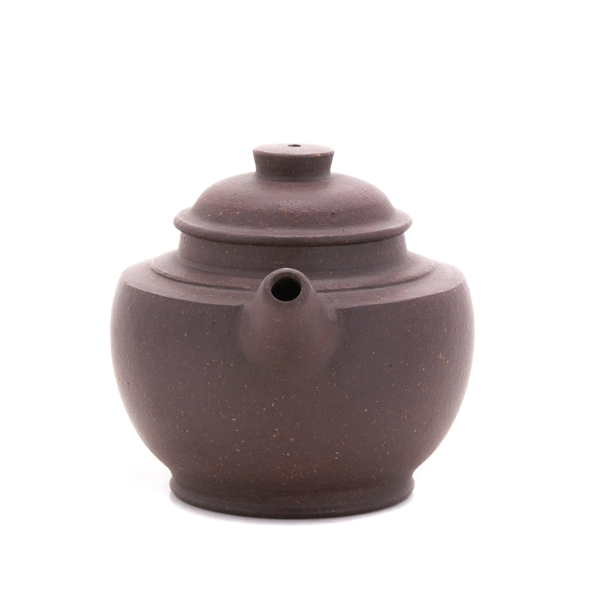 1980's Yixing Zini Flat Shoulder JuLun Zhu (巨輪珠) Chinese Teapot