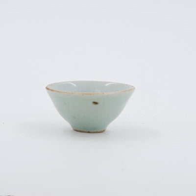Antique Miniature Celadon Porcelain Tea Cup Set of Two