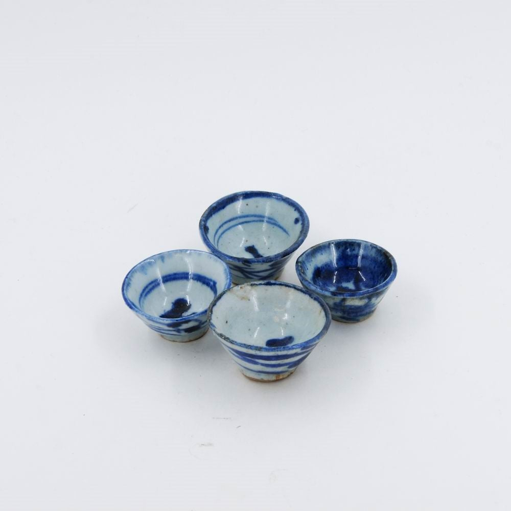 Early 20th Century Miniature Blue And White Porcelain Tea Cup