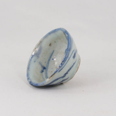 Antique Porcelain Blue And White Grass Pattern Tea Cup #1