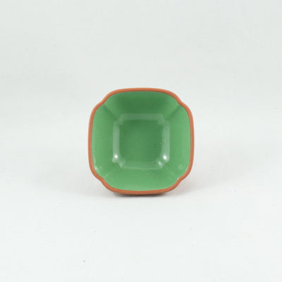1980's Yixing Clay Green Glazed Petal Shape Tea Cup