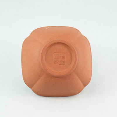 1980's Yixing Clay Green Glazed Petal Shape Tea Cup