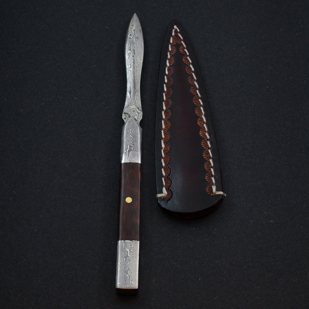 Damascene Style Stainless Steal Hard Wood Puerh  Prying Knife