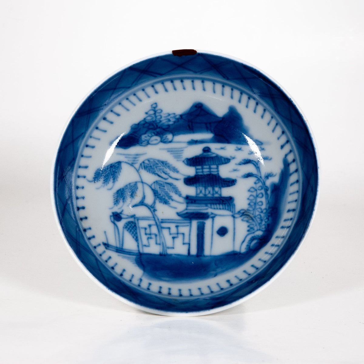 Antique Qing Dynasty Repaired Porcelain Landscape Plate