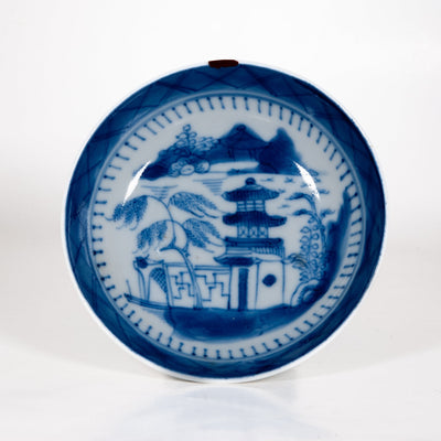 Antique Qing Dynasty Repaired Porcelain Landscape Plate