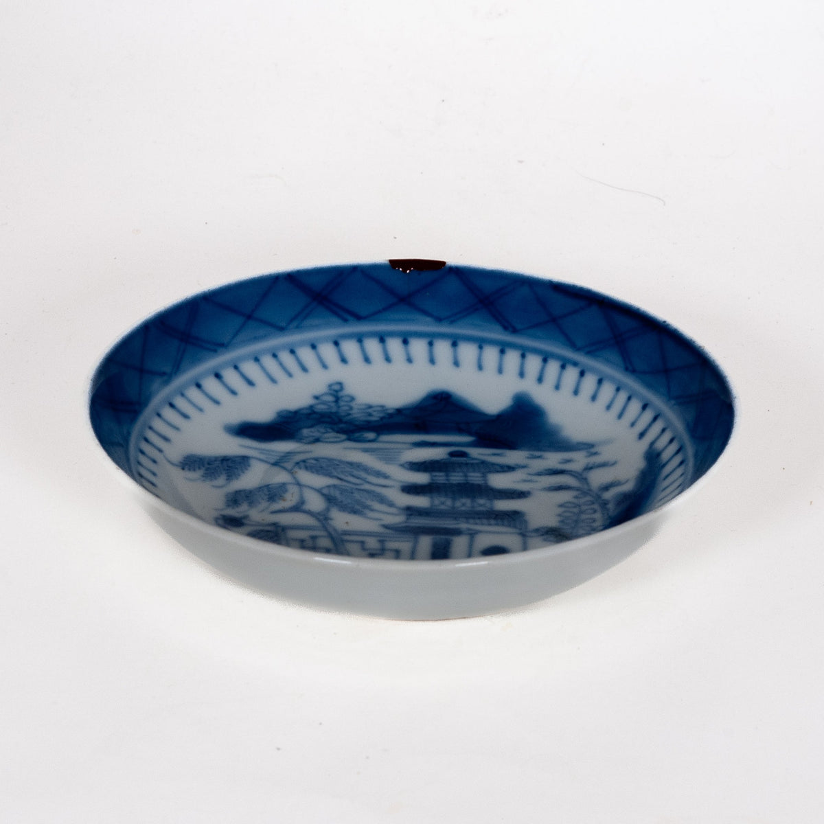 Antique Qing Dynasty Repaired Porcelain Landscape Plate