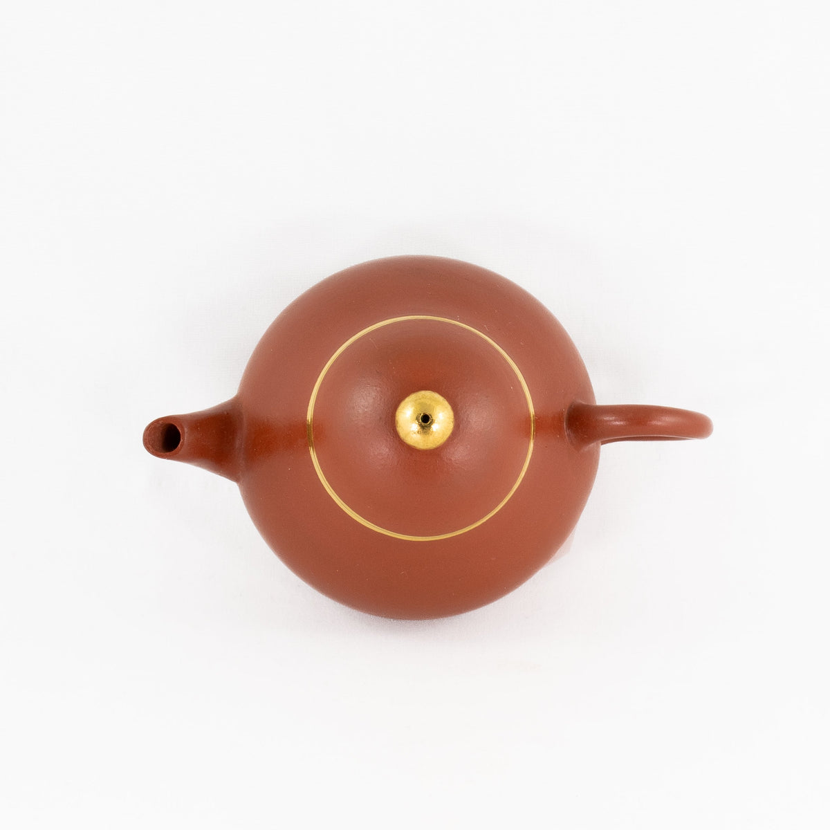 Yixing Zhuni Antique Style Gold Mounted Pear Shape Chinese Teapot