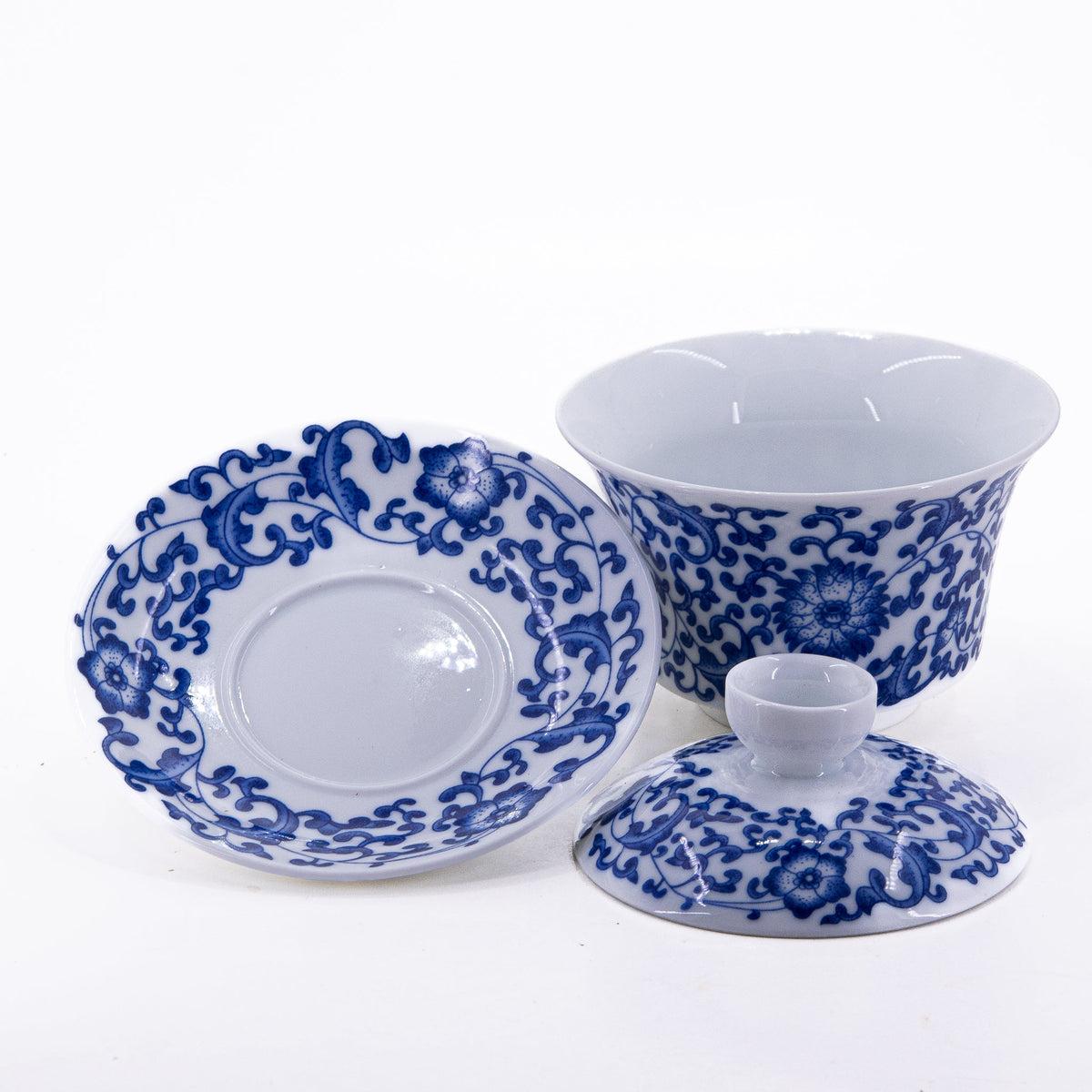 Blue and White Porcelain Chan Zhi Lian Design Gaiwan #10