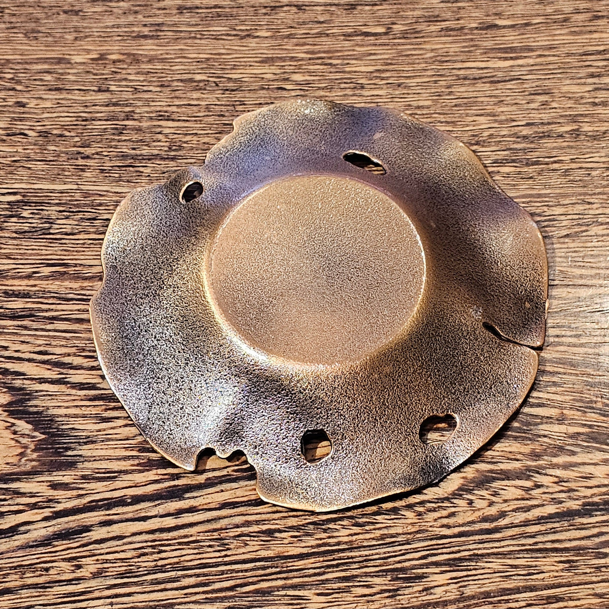 Old Style Reddish Copper-Brown Lotus Flower Pattern Saucer